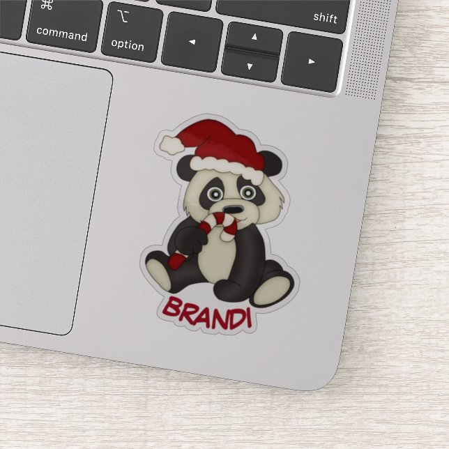 Sticker Sucre de canne de Noël de l'ours Panda (Détail)