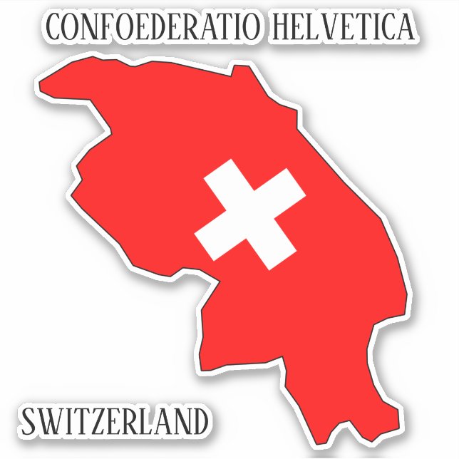 Sticker Suisse Drapeau Charme Carte Patriotique (Devant)