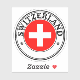 Sticker suisse Sceau Drapeau rond pour le livre d'