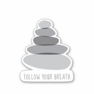 Sticker Suivez Votre Respiration Mindfulness Cairn Stones