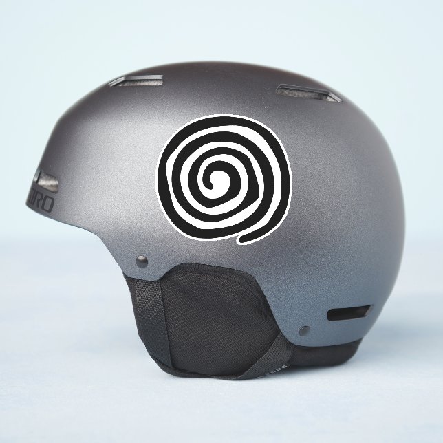 Sticker Sun Spiral Native American Tribal Rock Art (Côté casque)
