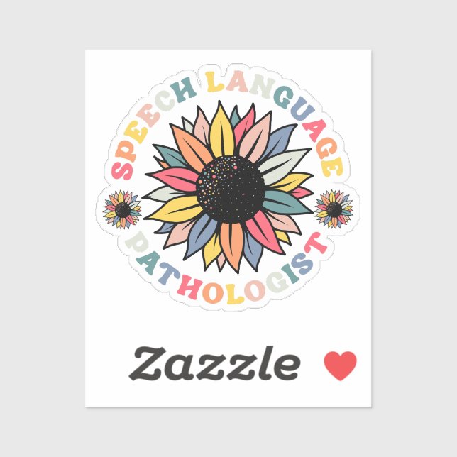 Sticker Sunflower SLP Discours Langue Pathologiste Cadeau (Feuille)