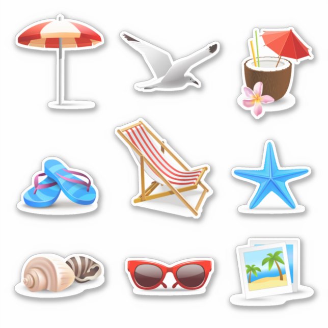 sticker Sunny Beach set (Devant)
