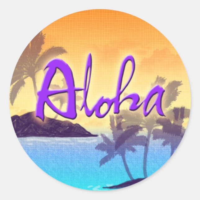 Sticker Sunset Aloha (Devant)