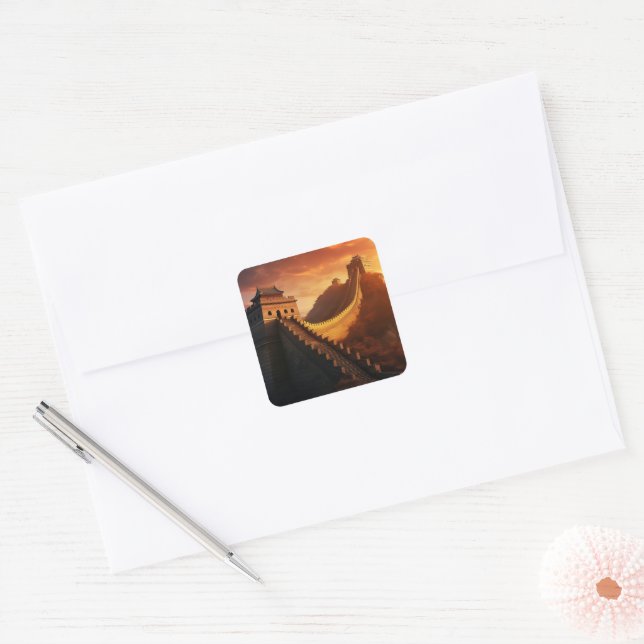 Sticker Sunset de la Grande Muraille de Chine - As (Enveloppe)