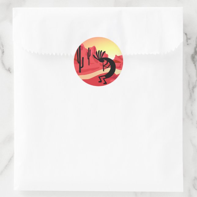 Sticker Sunset du désert Kokopelli (Sac)