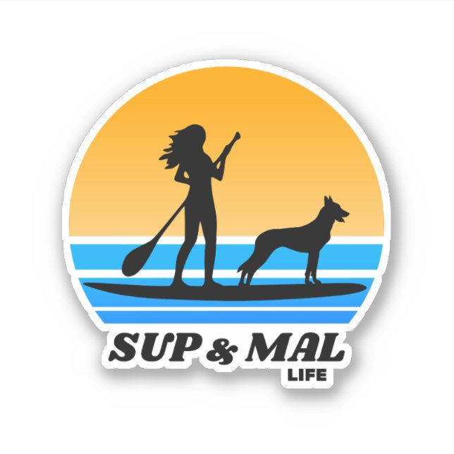 Sticker SUP & Mal Life Malinois Gir Standup Paddboard (Devant)