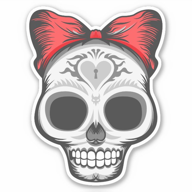 Sticker Super Girl Sugar Skull (Devant)