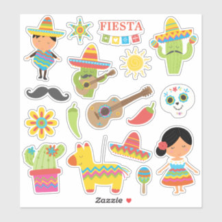 Sticker Super mignon mexicaine Fiesta thème