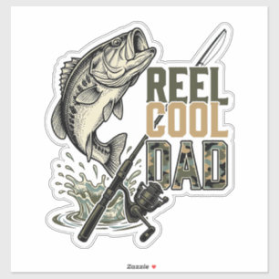 Sticker Super Papa Pêche à la Bass Gravure Vintage Design