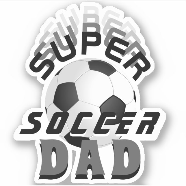 Sticker Super Soccer Papa Football Ball Sportif Père (Devant)
