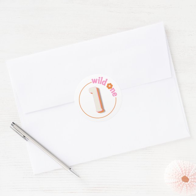 Sticker super Wild One Birthday | Retro Daisy Boh (Enveloppe)