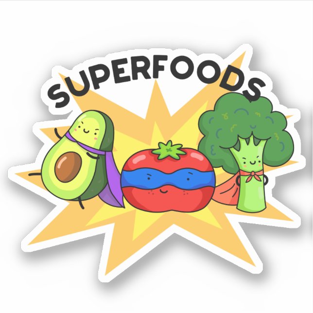 Sticker Superfoods Funny Vegetable Pun (Devant)