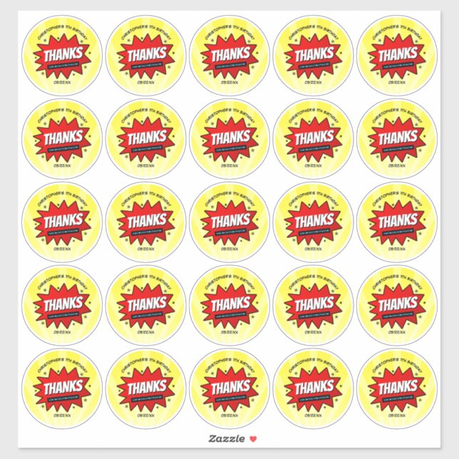 Sticker Superhero Comic Book N'importe quel âge Anniversai (Feuille)