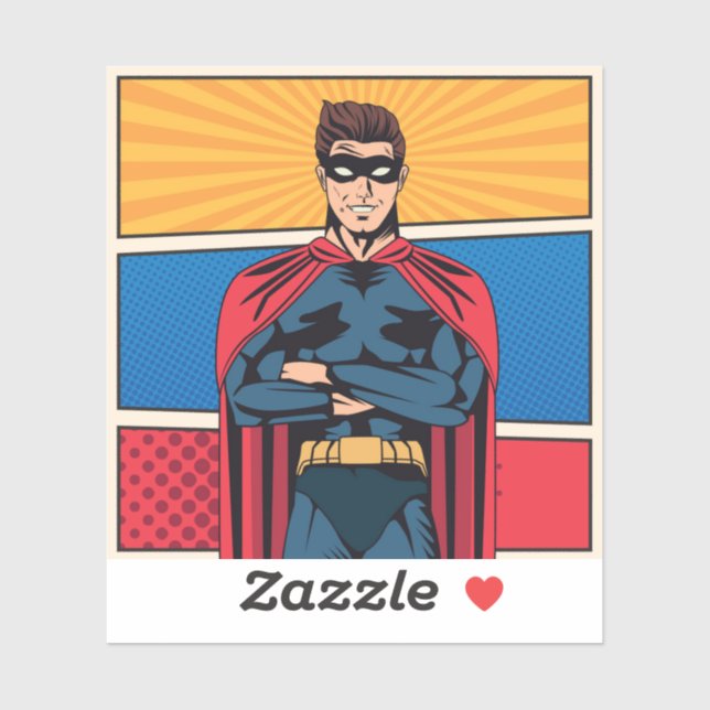 Sticker Superhéros bleu (Feuille)