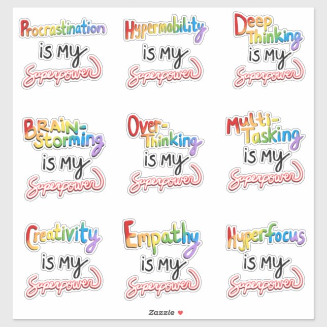 Sticker Superpuissances neuronales divergentes (Feuille)