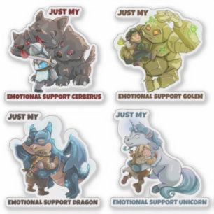 Sticker Support émotionnel Mythique Créatures vinyle autoc
