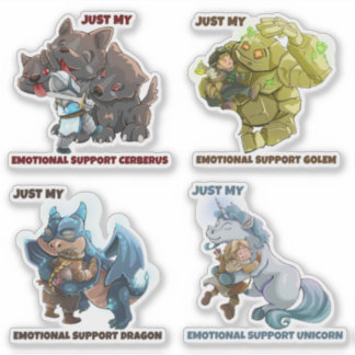 Sticker Support émotionnel Mythique Créatures vinyle autoc