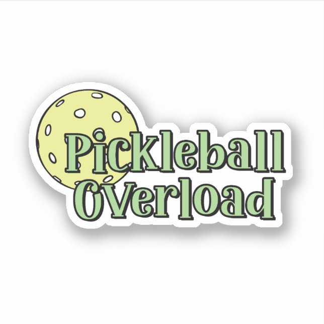 Sticker Surcharge de balle | Pickleball vert et jaune (Devant)