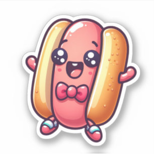 Sticker Surcharge de la cutenité Kawaii Hotdog