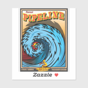 STICKER SURF BANZAI PIPELINE HAWAII