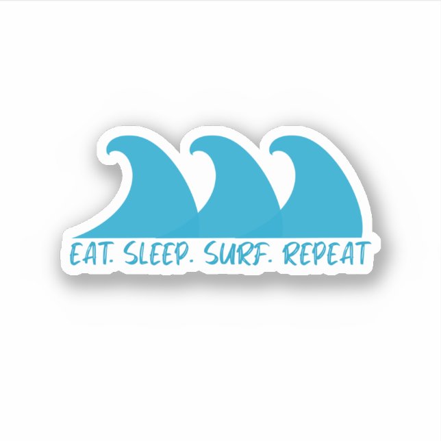 Sticker Surf de sommeil de manger répéter (Devant)