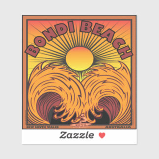 STICKER SURF PLAGE BONDI AUSTRALIE
