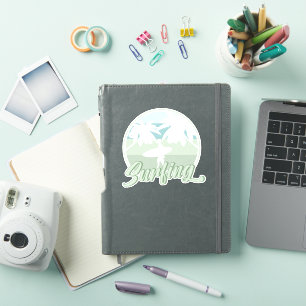 Sticker Surf Retro Surfboard Surfboard Cadeau