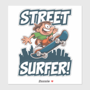Sticker Surfer de rue ! - Vibes de skateboard urbain