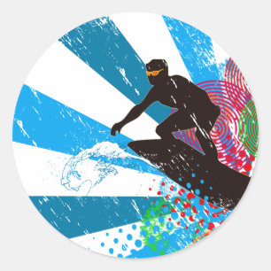 Sticker Surfer Paradise en détresse