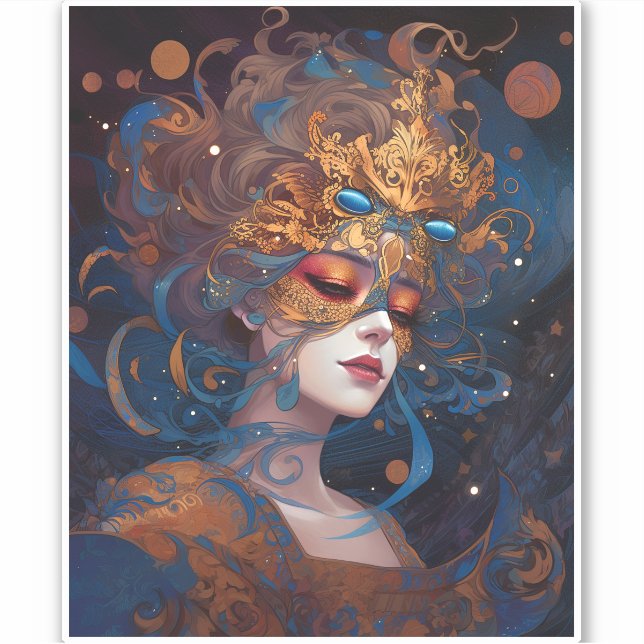 Sticker Surreal Lady Imaginaire Art (Devant)