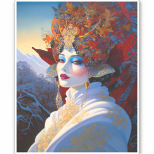 Sticker Surreal Lady Imaginaire Art