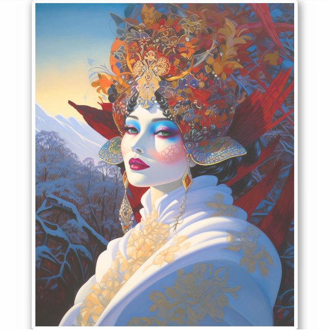 Sticker Surreal Lady Imaginaire Art (Devant)