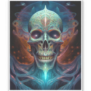 Sticker Surreal Skull Gothique Horror Art