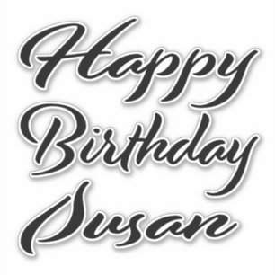 Sticker Susan Name Prénom Anniversaire de la Broderie noir
