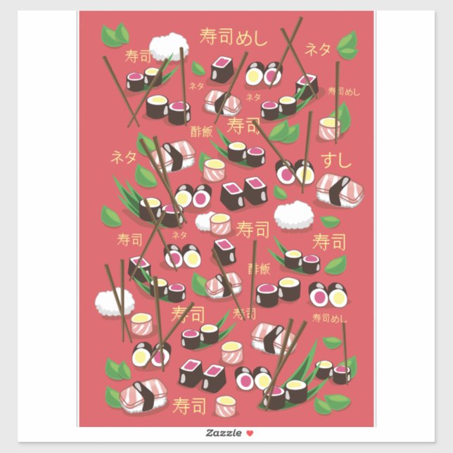 Sticker Sushi Red (Feuille)