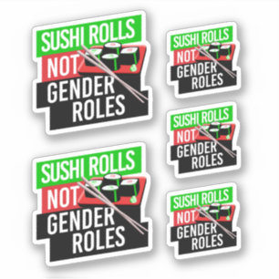 Sticker Sushi Rolls pas les rôles de genre