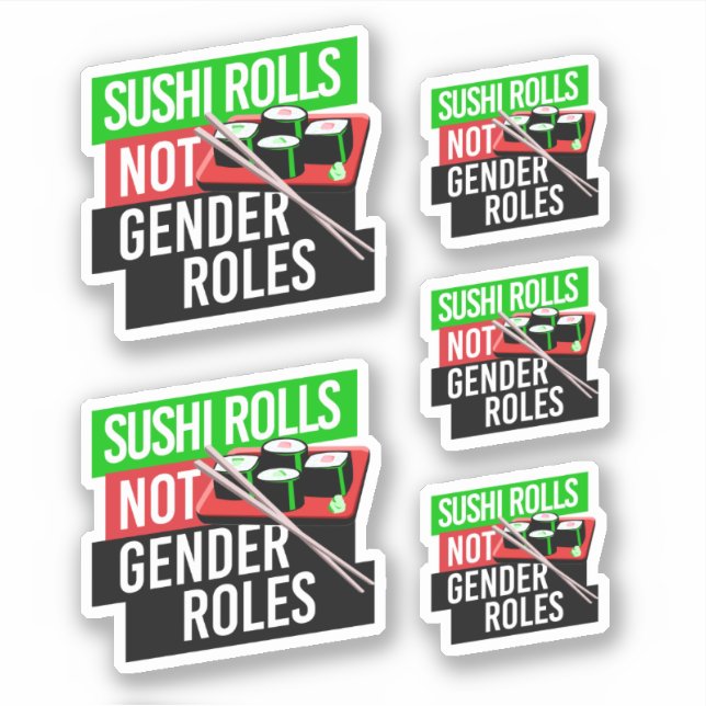 Sticker Sushi Rolls pas les rôles de genre (Devant)