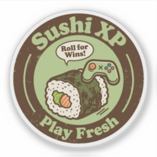 Sticker Sushi XP Jouer Roll Fresh Pour Wins Gamer