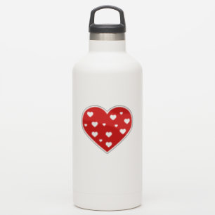 Sticker Sweet Lovely Romantique Rouge Coeurs blancs