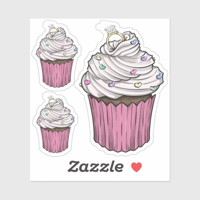 Sticker Sweet Proposition Cupcake (Feuille)