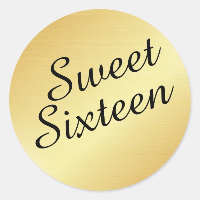 Sticker sweet sixteen à enveloppe d'or (Devant)