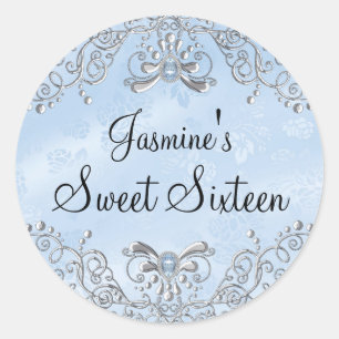 Sticker Sweet sixteen de bijoux Blue Sparkle
