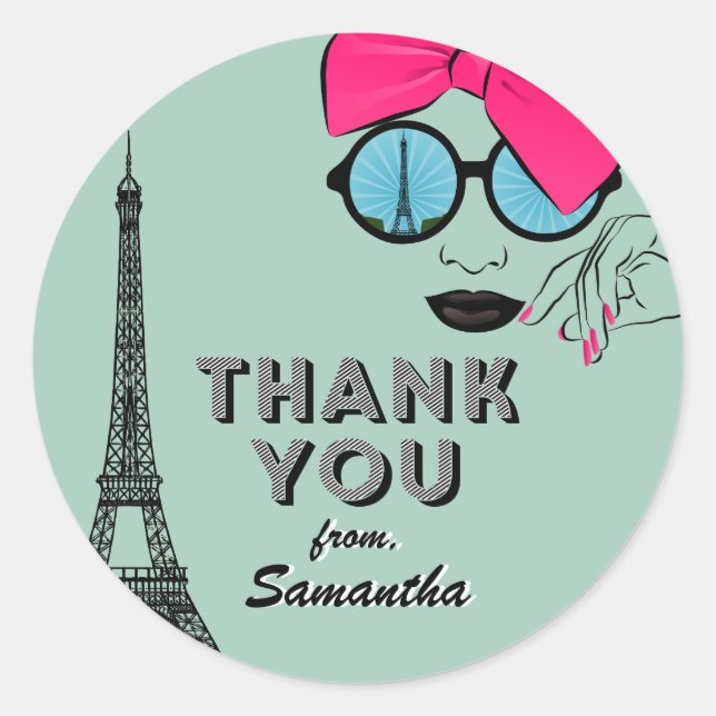 Sticker sweet sixteen Paris Anniversaire Merci (Devant)