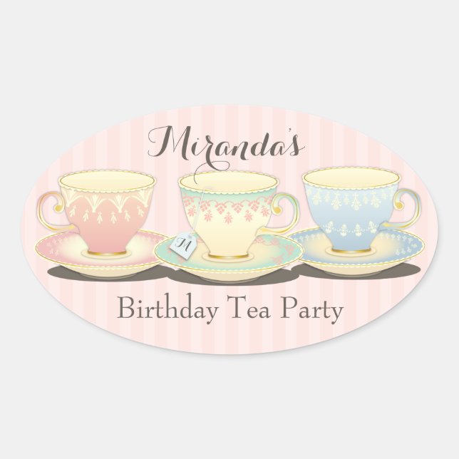 Sticker Sweetchic Anniversaire Teacup Tea Party (Devant)