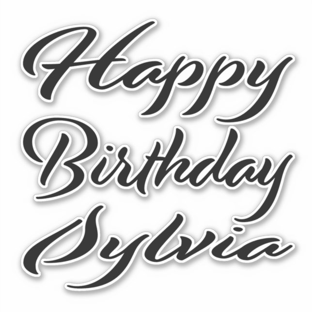 Sticker Sylvia Nom Prénom Anniversaire de l'autocollant no (Devant)