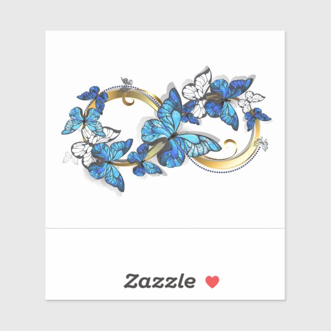 Sticker Symbol Infinity of Blue Morpho Butterflies (Feuille)
