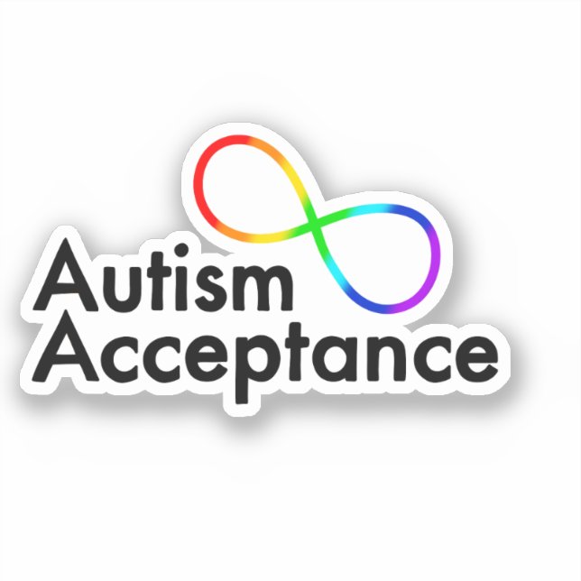 Sticker Symbole "Acceptation de l'autisme" Arc-en-ciel (Recto)