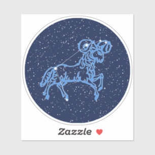 Sticker Symbole Aries Constellation et Zodiac avec étoile
