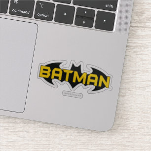 Sticker Symbole Batman Nom Logo jaune et noir